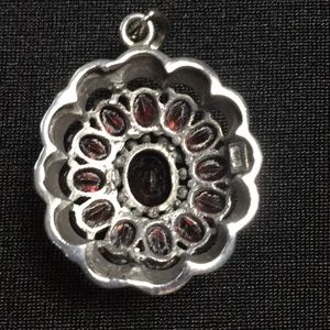 Custom Jewelry - Ornate Garnet and 925 Silver Pendant Custom Jewelry - Ornate Garnet and 925 Silver Pendant